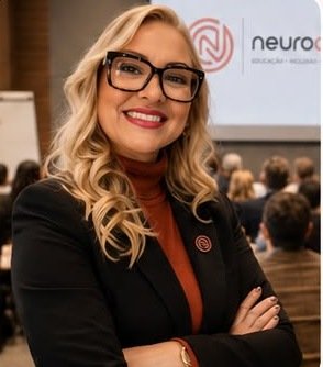 Débora Mariano de Andrade Taveira Bessas, sócia fundadora da NeuroAdapt, durante um evento de formação.